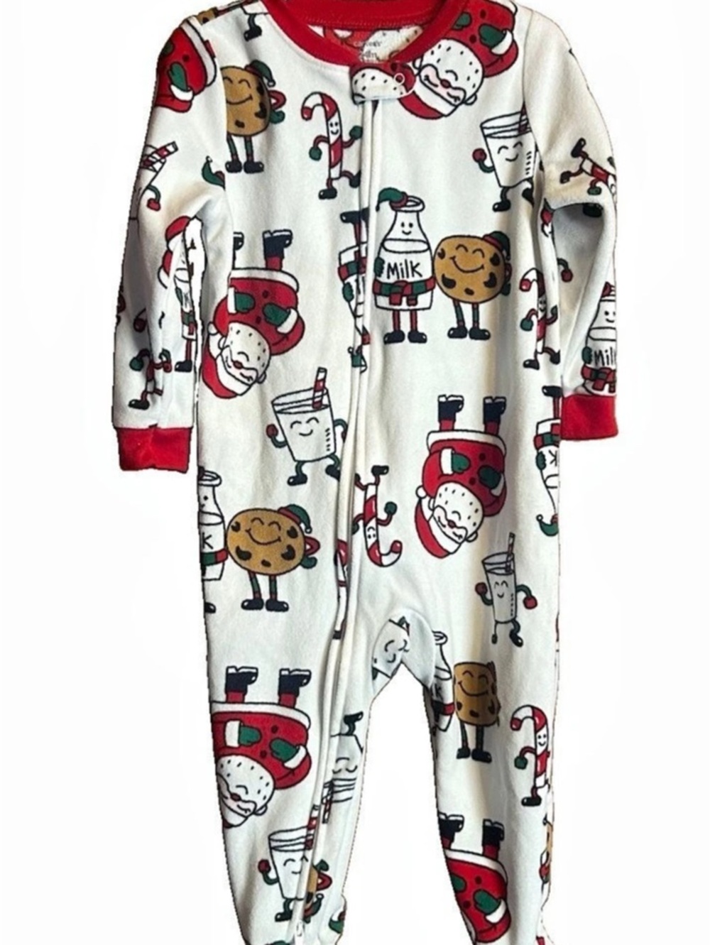 Carter's Santa Milk and Cookies Fleece Footie Pajamas Baby 24M